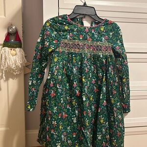 Mini Boden Green Floral Kids Dress